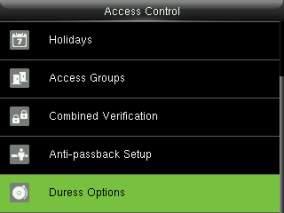 Device Operations & Troubleshooting Access Control Settings Press M/OK > Access Control to enter the Access Control setting interface.
