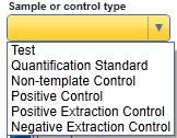 29.Select a sample or control type from the drop-down list.