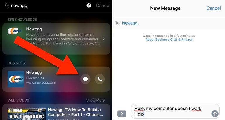 Business Chat ios 11.3 brings with it the ability for you to chat with selected businesses right from within the Messages app. But it's a little clumsy.