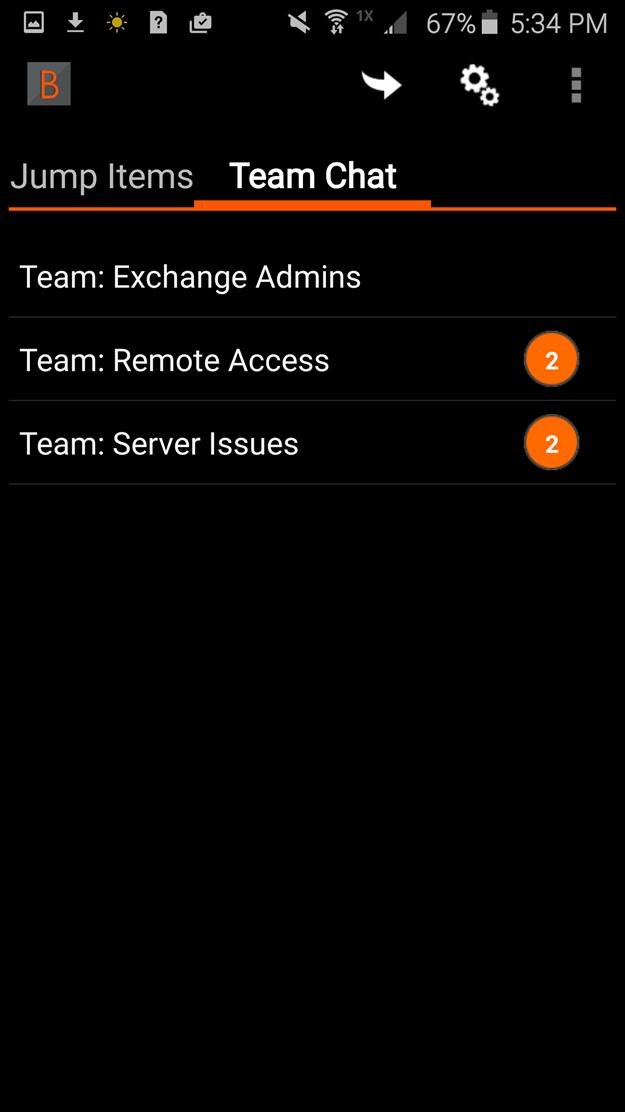 Use Team Chat to Chat with Other Users in the Android Access Console By tapping on