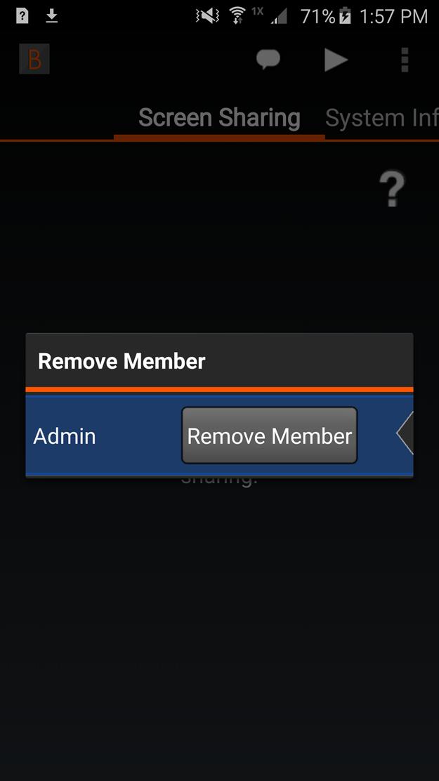 On a smartphone, first touch the Menu button. From the menu, select Remove Member. Select the participant you wish to remove.
