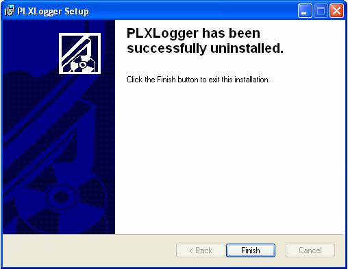 Figure 1: Screen informs the user that the older PLX Logger will be uninstalled Figure 2: Successful uninstallation of the older PLX Logger Upon the successful uninstallation of the older PLX Logger,