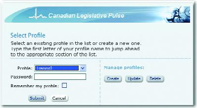 chapter number supports personal bill folders provides various email delivery features Connecting to the Canadian Legislative Pulse. Using Internet Explorer go to www.pulse.cch.ca.