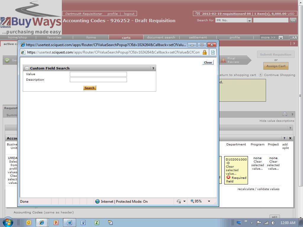 23. To assign an Account code, Click the Select from