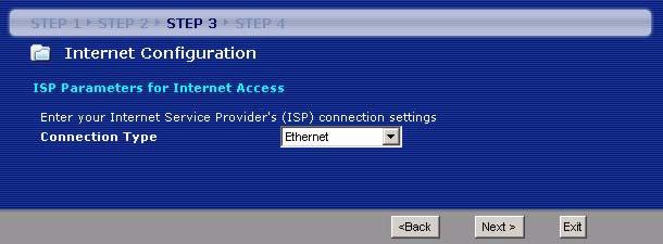 a regular Ethernet. Select the PPP over Ethernet option for a dial-up connection. If your ISP gave you an IP address and/or subnet mask, then select PPTP.