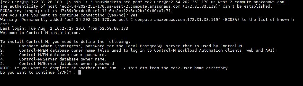 to activate Control-M after the Control-M Instance has been created under either regular AWS Marketplace or AWS Marketplace EC2