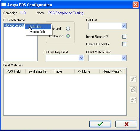 5. At the Avaya PDS Configuration screen, right click