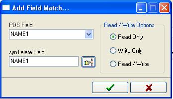 8. In the Add Field Match dialog box, configure as follows: PDS Field - Select Avaya CTIDialer field from the PDS Field drop down list.