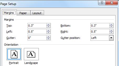 This way you will not have to adjust margins, orientation, or size again. Be warned: once you close Word, the settings return to normal. Method 2 1. Click Page Layout tab. 2. Select the Orientation option.