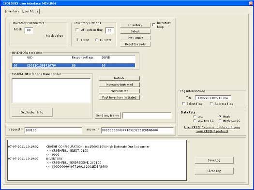 Figure 30. Example of ISO15693 user interface for M24LR64 Note: 3.