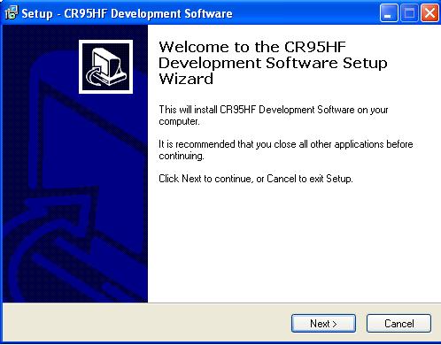 Installing the CR95HF development software 1 Installing the CR95HF development software To install the CR95HF development softwar: 1.