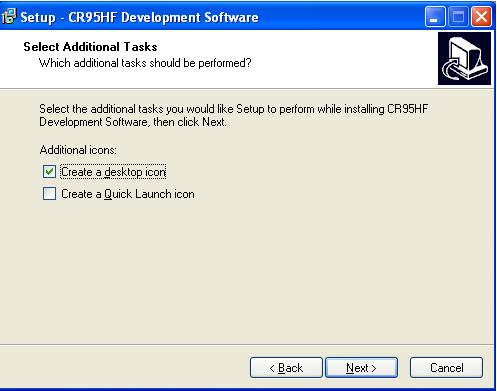 Insert the CR95HF development softwar from the
