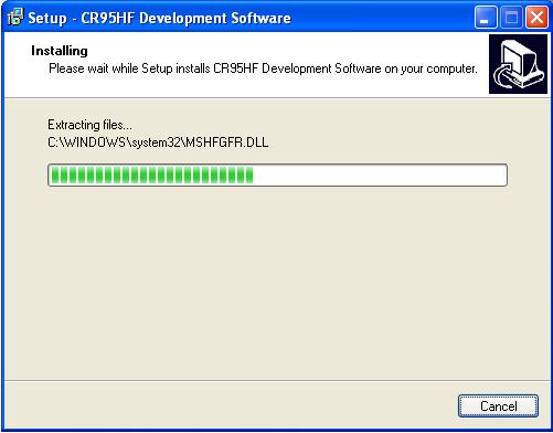 Install the CR95HF development softwar on