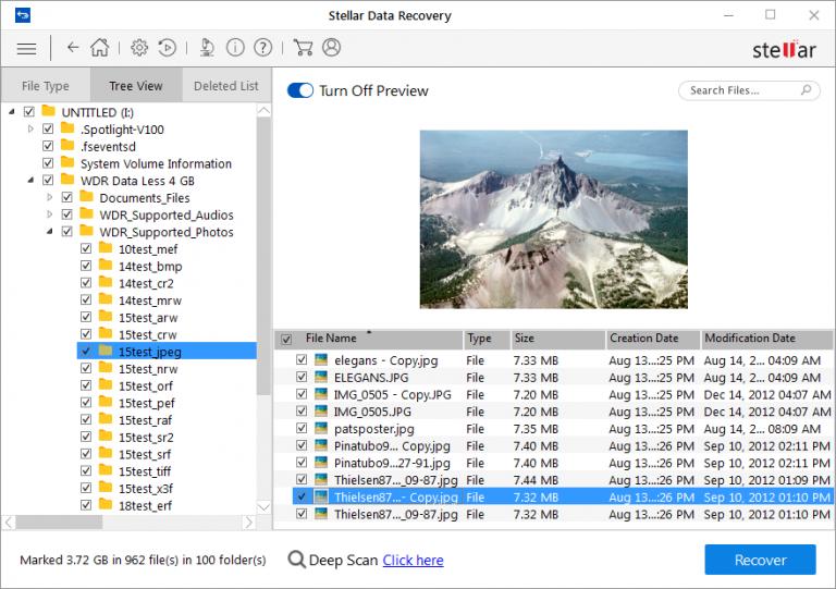 Note: You can select only one volume at a time for recovery. 3.4. Deep Scan Deep Scan allows you to recover data from hard disk, pen drive or volumes of a hard disk.