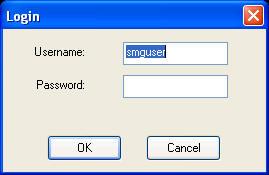 The default Username and Password is smguser.