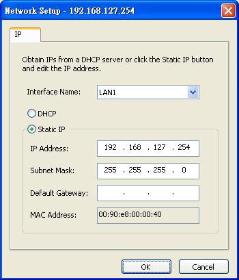 This function configures the IP address and DNS settings.