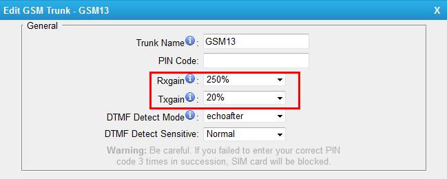 i.e. cdr_201411) will be created in MyPBX after a successful call recording, and you can check the save path by the monitorpath field. 3. Added Rxgain and Txgain Settings on GSM trunk.