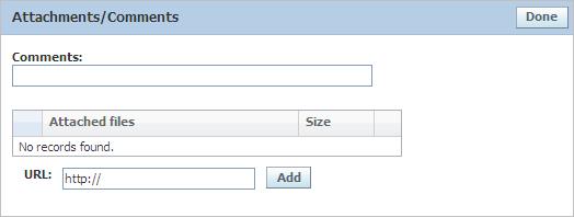 Using Innovation Sales Pipelines Figure 4 11 Attachments dialog box 2. Upload attachments by clicking Browse to locate and select the file, then click Upload.