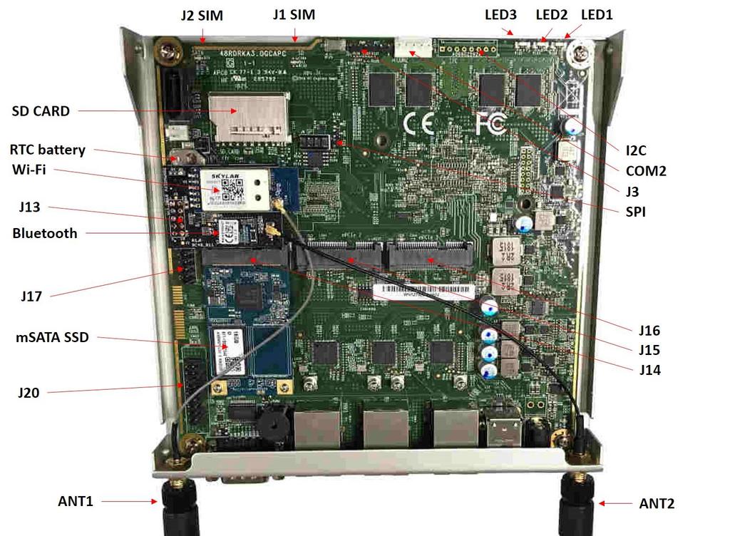 Figure 3: NES motherboard - internal component identification 4.1 Mini-PCI express slots Netrunr Edge Server provides ample expandability and customization using three mini-pciexpress connectors.