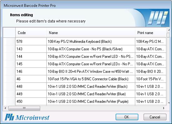 existing data in Microinvest Warehouse Pro. Microinvest Barcode Printer Pro can work also with its own database, but the database can be only MS Access. 4.1.