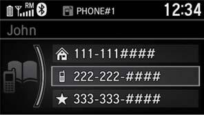 3. The phonebook is stored alphabetically. Rotate the selector knob to select the initial, then press the selector 4.