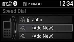 Using Speed Dial Make calls quickly using stored speed dial entries or call history numbers. 1. Press the Phone button. 2. Rotate the selector knob to select Speed Dial, then press the selector 3.