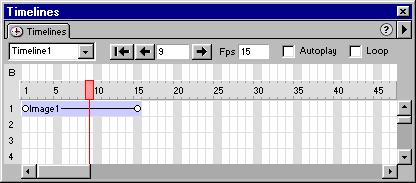 Using the Timelines panel The Timelines panel shows how the properties of layers and images change over time. Choose Window > Others > Timelines to open the Timelines panel.