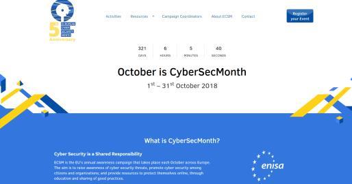 October 2017 Cyber security month Awareness raising