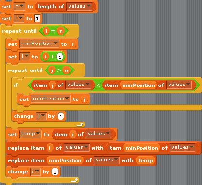 Here is the algorithm in Scratch: Note