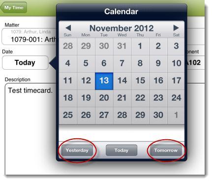 Selecting the Timecard Date Select Date By default the date is set to Today.