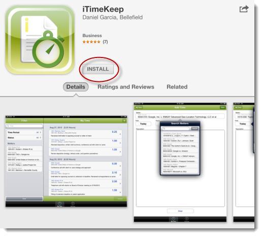 Getting Started Before you start using itimekeep, please make sure you have completed the following prerequisites: Download and install itimekeep on your ipad.