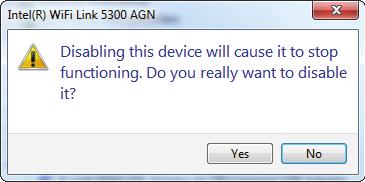 Section 2 - Installation You will see a warning that says, Disabling the device will cause it to stop