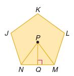 The apothem is the segment that connects the center of the regular polygon to the midpoint of any side of the polygon.