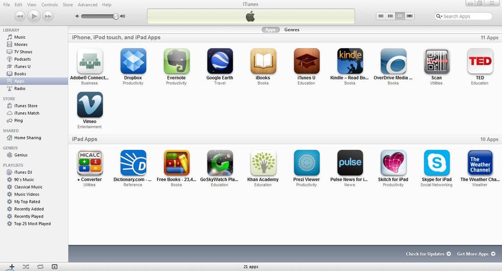 - Click the itunes Store option on the left menu, click the App Store tab and then the ipad option from the right window.