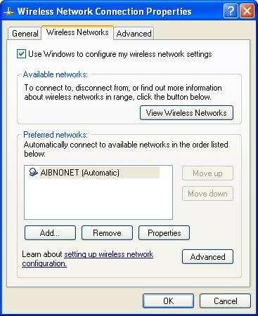 - At the bottom of the windows click on Advanced - Select Computer-to-computer (ad-hoc) networks only - Click Close - Under Preferred networks,