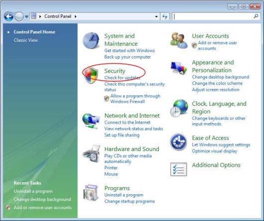 Microsoft Windows Vista To add exceptions to your firewall using Windows Vista, preform the following