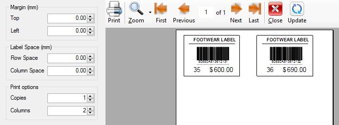 changing Columns value of Print Options.