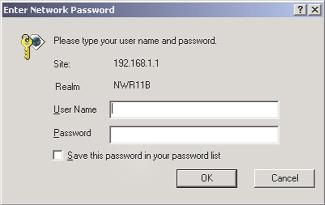 Chapter 5: The Router s Web-based Utility Upon entering the address into the web browser, a password request page will pop up, as shown in Figure 5-2a. (Windows XP users will see a Connect to 192.168.