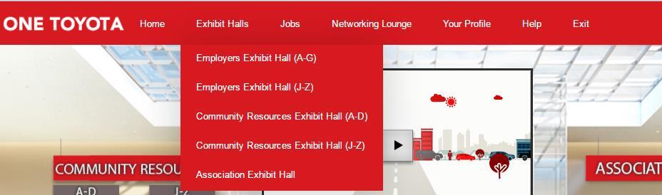 You can return to the Exhibit Hall by clicking Exhibit Hall on the toolbar