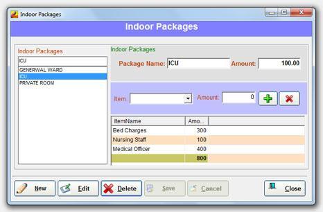 Indoor Package To add new Indoor Package from main menu click Setup and from pull down men that opens go to Indoor Package. Here you will see following window.