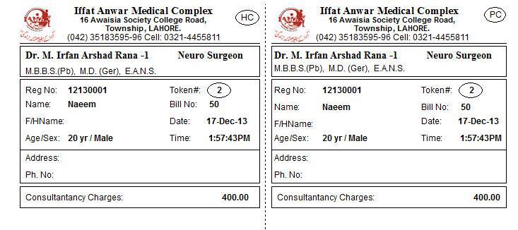 Now will see newly registered patient in Patient name and Reg. No. is also available. Select Doctor Name from consultant name.