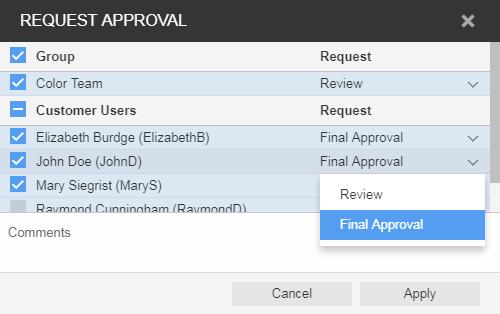 8 Asking users to review or approve pages You can ask users to review pages or to give final approval for printing. 1. In the Jobs area, click the name of the job. 2.