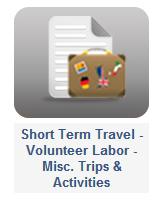 7. Click the Short Term Travel, Volunteer Labor, Misc. Trips & Activities icon. 8.