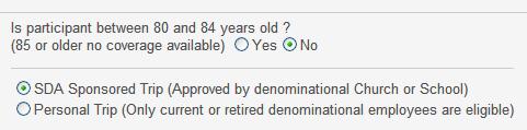16. Check yes or no, indicating whether each participant is between the ages of 80 and 84 (If you did a bulk upload, it is already selected).