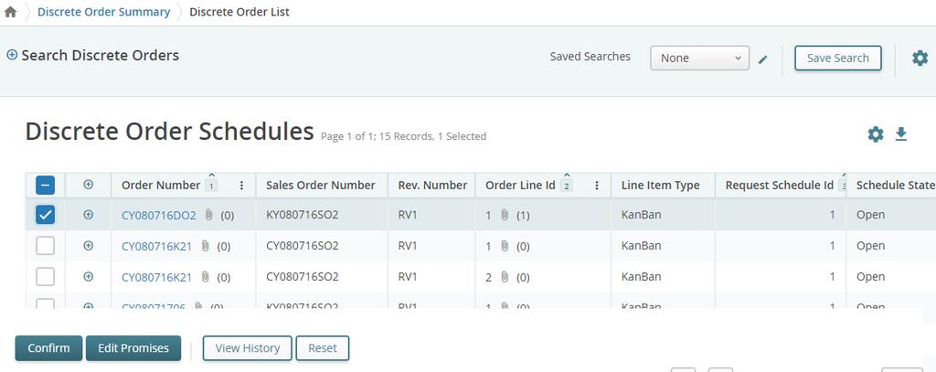 Adding Promises to Discrete Orders (Supplier) 1. Navigate to a list of new or open orders. Using Search or Summary or through my Workspace under the Supply Network Order Summary Card. 2.