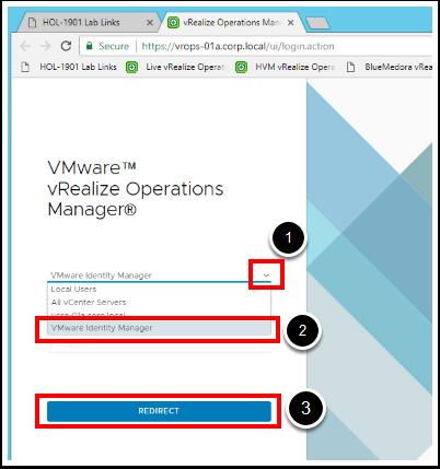 Open the vrealize Operations tab The browser home page has links to the different instances of vrealize Operations that are running in the