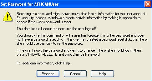 Figure 66 Enter and Confirming the New Password 6.