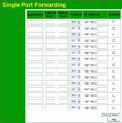 Wireless ADSL Router User Guide Port Forward This feature allows you to make Servers on your LAN accessible to Internet users.