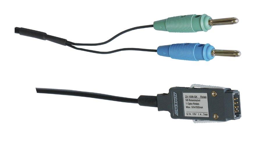ALMEMO relay cable, V6, ZA 1006 GK and electrical socket relay adapter, ZB 2280 RA Relay cable, V6, type ZA 1006 GK Relay New Current consumption Cable length Connection Normally open (semiconductor