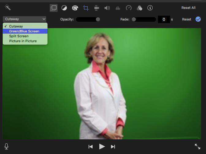 30. Use the Video Overlay Settings to add a green screen effect.